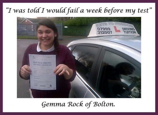 Driving school review, by Gemma Rock of Bolton.