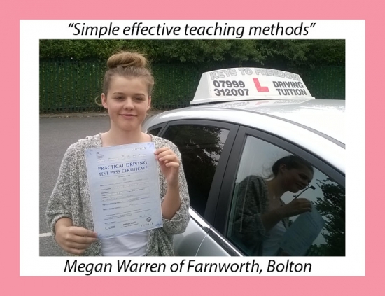 Driving school review, by Megan Warren of Farnworth, Bolton.