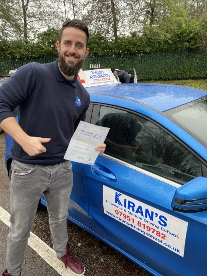 Congrats to Aaran on passing his Automatic Driving test at Bolton test centre first time with only 2 driving faults