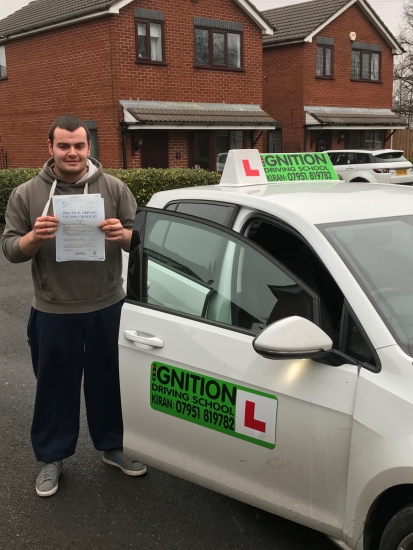 Congratulations to Luke on passing his driving test at bolton test centre 1st time with only 1 minor<br />
Great drive well done - wishing you many miles of safe driving