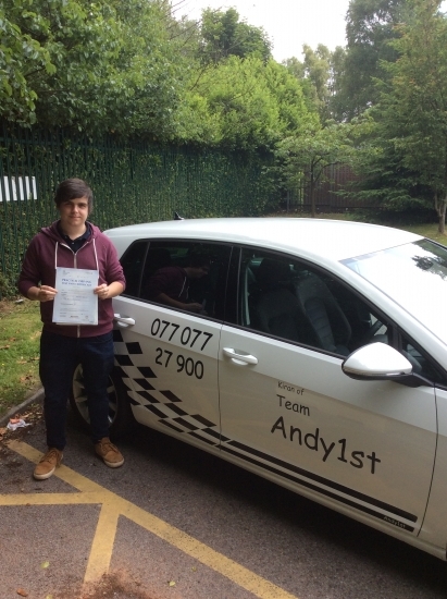 Congratulations to David on passing his driving test at bolton test centre 1st time with only 1 minorgreat drive well done