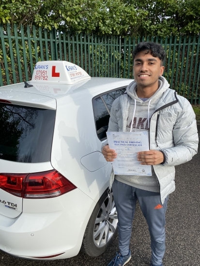 Congrats to Pegin on passing his driving test bolton test centre with only 1 minor <br />
Great drive well done