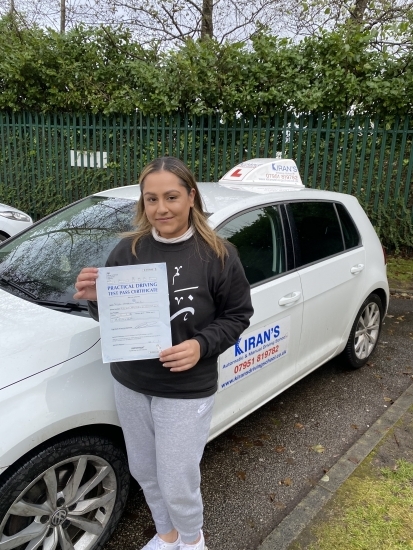 Thank you for giving me the confidence to drive and for helping me to overcome my nervousness. Your lessons were very informative, well-structured and I really appreciated your encouragement. <br />
Brilliant instructor. Highly recommended passed my test first time!!😊 Kiran was so patient and understa