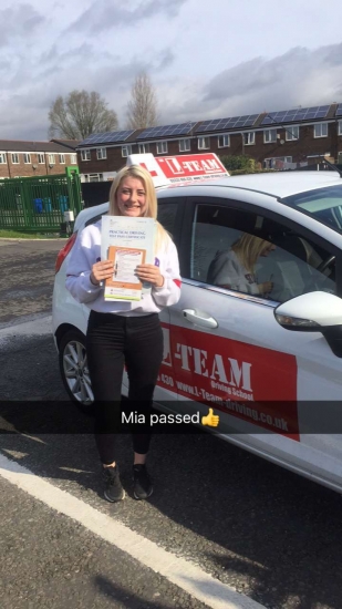 Congratulations to Mia passing her driving test with<br />
 L-Team driving school for the first time!! #passed#driving#learner🏆 #manchester#drivinglessons #help #learning #cars Call us know to get booked in on 0333 240 6430<br />
<br />
PASS IN APRIL 2018