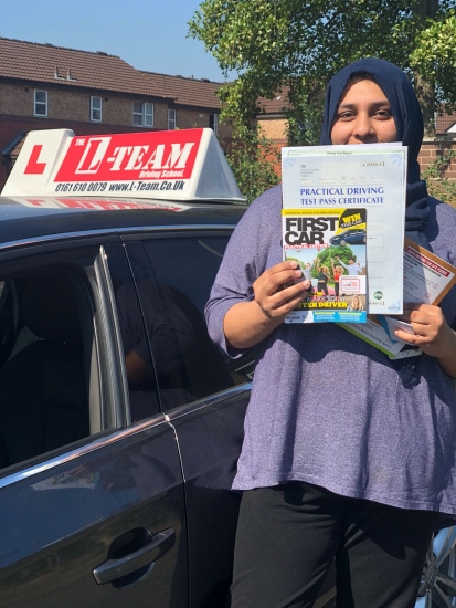 Congratulations to Faiza passing her driving test with L-Team driving school for the first time!! #passed#driving#learner🏆 #manchester#drivinglessons #help #learning #cars Call us now to get booked in on 0333 240 6430<br />
<br />
PASSED JULY 2018 🏆