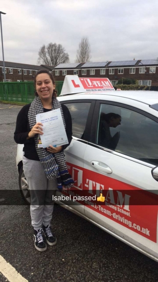 Congratulations to Isabel passing her driving test with <br />
<br />
L-Team driving school for the first time!! #passed#driving#learner #manchester#drivinglessons #help #learning #cars Call us know to get booked in on 0161 610 0079<br />
<br />

<br />
<br />
PASS IN JANUARY 2018