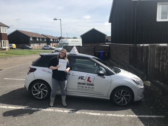 Congratulations to Jody Davy from Newmarket who passed 1st time in Cambridge on the 3-5-18 after taking driving lessons with MR.L Driving School.