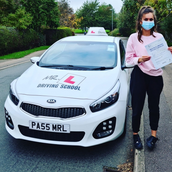 Congratulations to Olivia Sykes from Newmarket who passed her driving test in Cambridge on the 17-10-20 after taking driving lessons with MR.L Driving School.