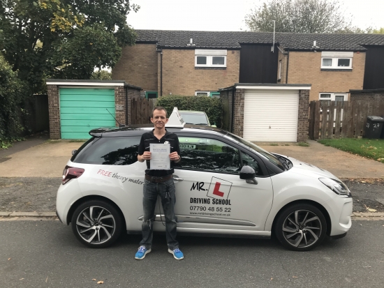 Congratulations to Stewart Summerlee from Cambridge who passed on the 13-10-17 after taking driving lessons with MRL Driving School