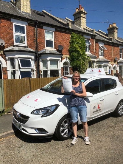 Congratulations to Lynsey Stephenson from Newmarket who passed 1st time in Cambridge on the 24-7-18 after taking driving lessons with MR.L Driving School.
