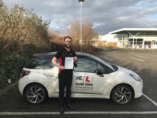 Congratulations to Daniel Smyth from Tuddenham who passed in Cambridge on the 1-12-17 Dan came to us having failed his test previously with a different school We’re are pleased to say Dan passed 1st time with us