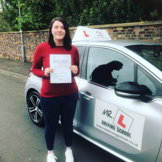 Congratulations to Caitlin Bright from Soham who passed 1st time in Cambridge on the 3-5-19 after taking driving lessons with MR.L Driving School.