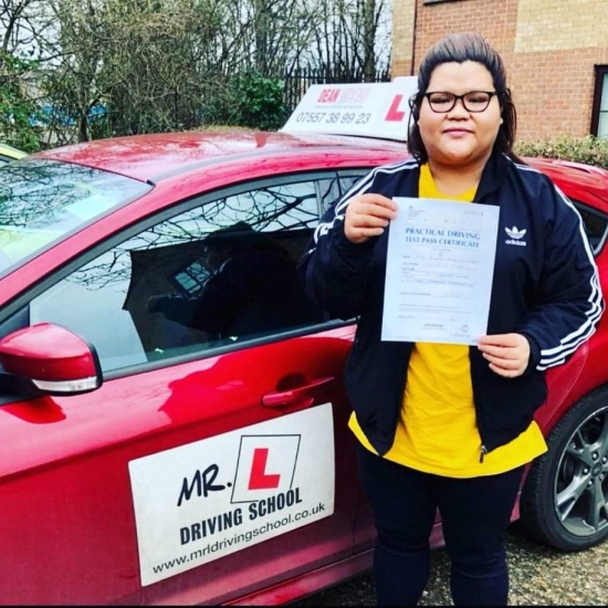 Congratulations to Queenie Lomboy who passed in Cambridge on the 8-1-20 after taking driving lessons with MR.L Driving School.
