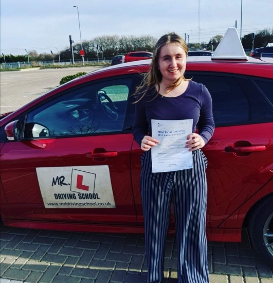 Congratulations to Francoise Dyer from Burwell who passed on the 14-2-20 in Cambridge after taking driving lessons with MR.L Driving School.