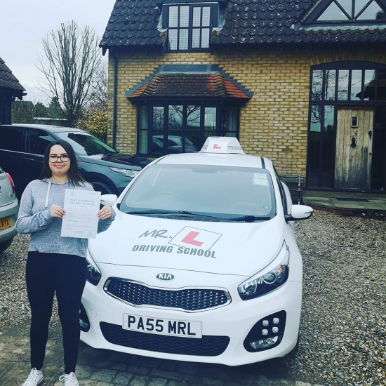 Congratulations to Becca Lester from Burwell who passed in Cambridge on the 18-2-20 after taking driving lessons with #mrldrivingschool