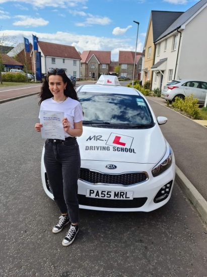 Congratulations to Charlotte from Red Lodge who passed on the 29-4-21 in Cambridge after taking driving lessons with MR.L Driving School.