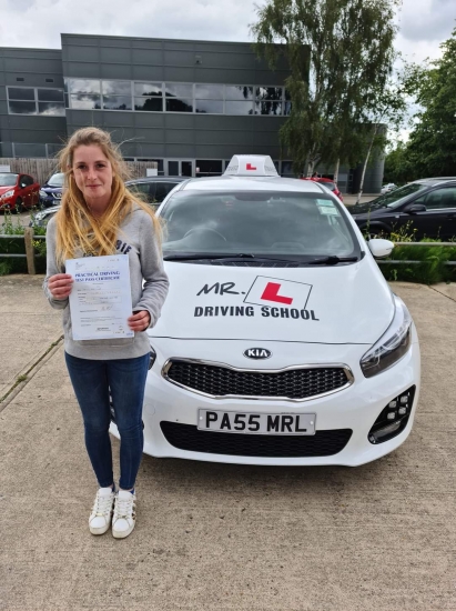 Congratulations to Charlotte Tudor from Newmarket who passed her driving test in Cambridge on the 6-7-21 after taking driving lessons with MR.L Driving School. <br />
<br />
Charlotte got in touch after failing 9 driving tests. We are delighted to say she passed her 10th.