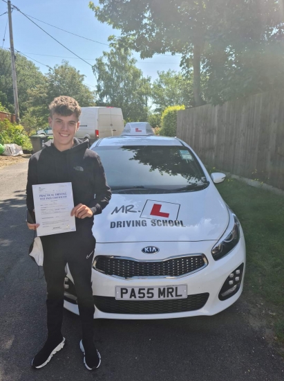 Congratulations to Tom Simpson from Ashley who passed 1st time in Cambridge on the 16-7-21 after taking driving lessons with MR.L Driving School.