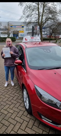 Congratulations to Emma Ison from Teversham who passed her driving test 1st time in Cambridge on the 10-1-22 after taking driving lessons with MR.L Driving School.