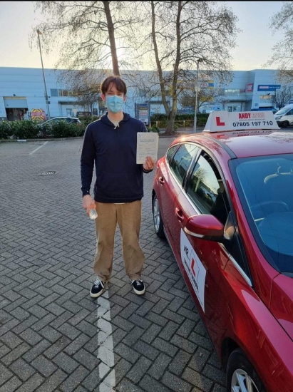 Congratulations to Alex Harrison who passed his driving test 1st time in Cambridge on the 31-1-22 after taking driving lessons with MR.L Driving School.