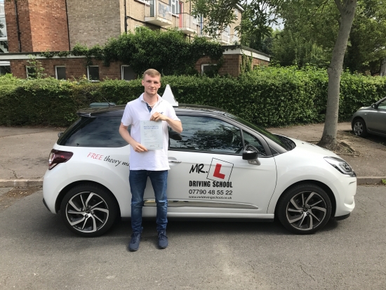 Congratulations to Matthew Cox from Cambridge who passed his test on the 12-6-17 after taking driving lessons with MRL Driving School