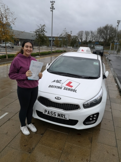 Congratulations to Grace Atyes who passed 1st time in Cambridge on the 29-11-18 after taking driving lessons with MR.L Driving School.