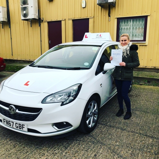 Congratulations to Ewelina from Newmarket who passed 1st time in Cambridge on the 18-1-19 with just 1 minor fault after taking driving lessons with MR.L Driving School.