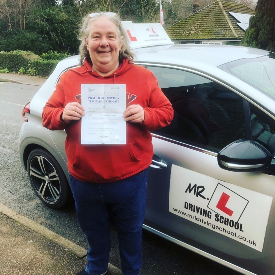 Congratulations to Karen Plume from Lakenheath who passed 1st time in Cambridge on the 5-2-19 after taking driving lessons with MR.L Driving School.