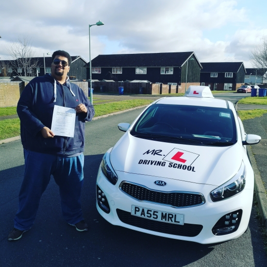 Congratulations to Michael Warin from Mildenhall who passed 1st time in Cambridge with just 3df´s on the 11-2-19 after taking driving lessons with MR.L Driving School.