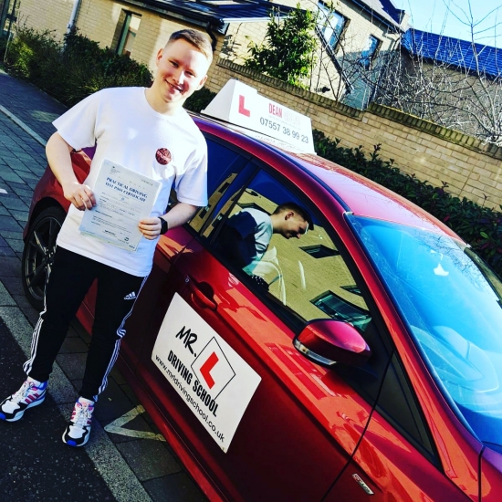 Congratulations to Christopher Heyburn who passed in Cambridge on the 25-2-19 after taking driving lessons with MR.L Driving School.