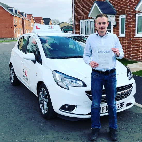 Congratulations to Shane Parker from Beck Row who passed his extended driving test in Cambridge on the 28-3-19 after taking driving lessons with MR.L Driving School.