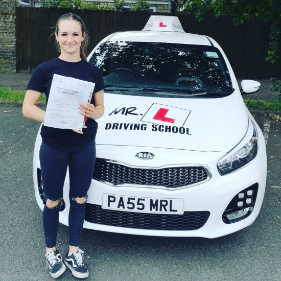 Congratulations to Lauren Hall from Newmarket who passed her driving test in Cambridge on the 11-7-19 after taking driving lessons with MR.L Driving School.