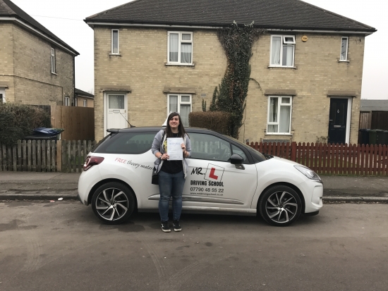 Congratulations to Fay Saunders from Cambridge who passed with just 2 minor faults on the 26-1-17 after taking driving lessons with MRL Driving School