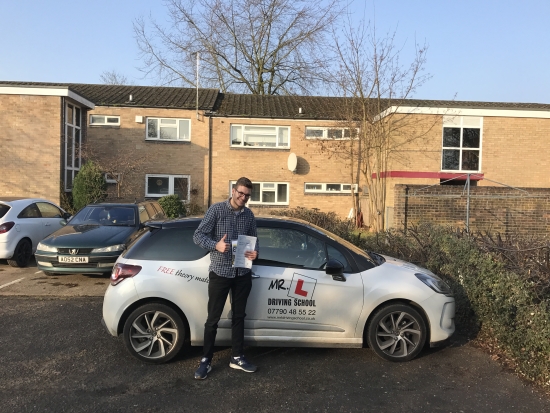 Congratulations to Kacper Płecha from Cambridge who passed 1st time on the 14-2-17 after taking driving lessons with MRL Driving School