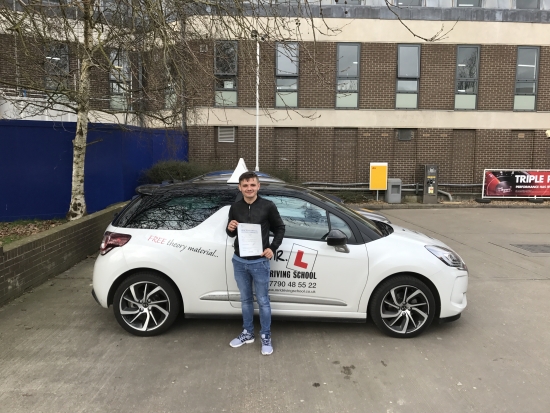 Congratulations to Victor from Newmarket who passed his test on the 22-3-17 in Cambridge after taking driving lessons with MRL Driving School