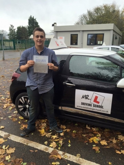 Congratulations to Jarrad Rippin from Aldreth near Ely who passed 1st time in Cambridge on the 13-11-15 after taking driving lessons with MRL Driving School