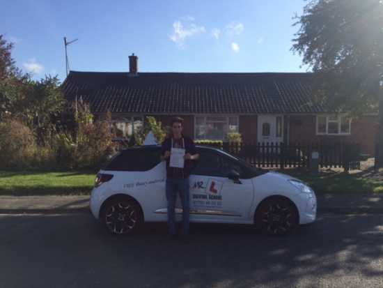Congratulations to Marc from Burwell who passed in Cambridge on the 30-9-15 after taking driving lessons with MRL Driving School