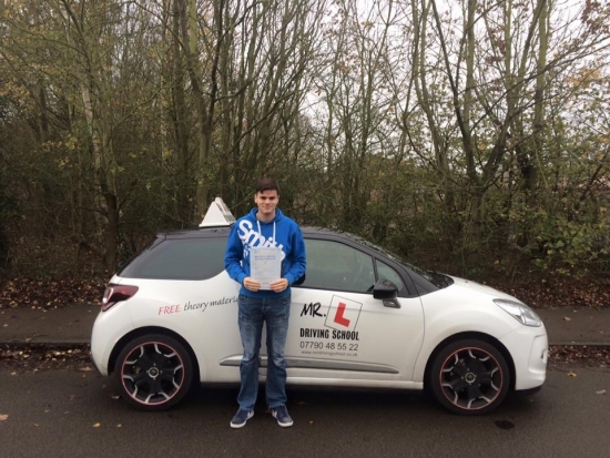Congratulations to Richard Barker who passed 1st time in Cambridge on the 24-11-15 after taking driving lessons with MRL Driving School