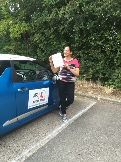 Congratulations to Jini Thomas from Cherry Hinton who passed in Cambridge on the 16-8-16 after taking driving lessons with MRL Driving School