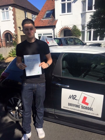 Congratulations to Lewis from Ely who passed in Cambridge on the 13-7-16 after taking driving lessons with MRL Driving School