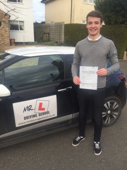 Congratulations to Jake Alsop from Haddenham who passed in Cambridge on the 19-2-16 after taking driving lessons with MRL Driving School