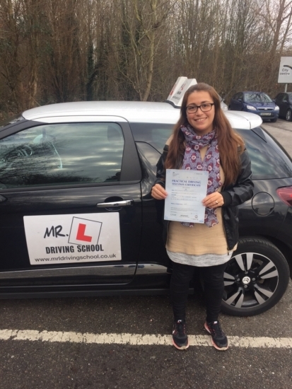 Congratulations to Estefania Lopez from Ely who passed 1st time in Cambridge on the 8-3-16 after taking driving lessons with MRL Driving School