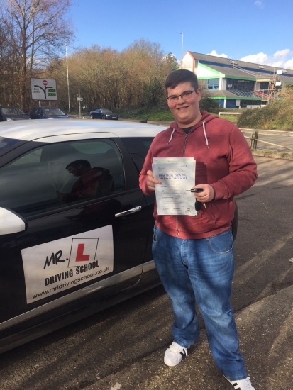 Congratulations to Sam Gooby from Sutton who passed 1st time in Cambridge on the 9-2-16 after taking driving lessons with MR L Driving School