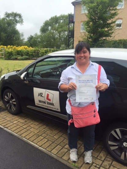 Congratulations to Kristin from Soham who passed in Cambridge on the 2-8-16 Having failed previously with another driving school Kristin passed at the 1st attempt with MRL Driving School