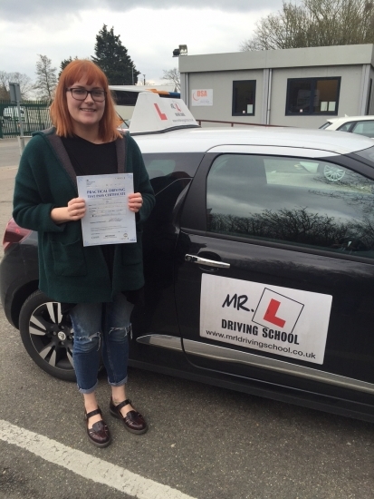 Congratulations to Codie Butcher from Littleport who passed 1st time on the 16-3-16 after taking driving lessons with MRL Driving School