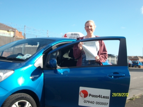 Congratulations on passing your driving test first at the first attempt Emma.<br />
<br />
Well done.<br />
<br />
Tony