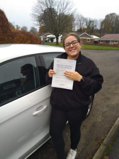 Huge congratulations go to Aimee, who passed her driving test today with only 3 driver faults.<br />
It´s been an absolute pleasure taking you for lessons, enjoy your independence and stay safe 👏👏