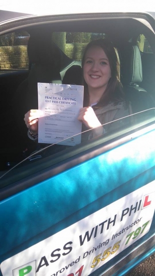 Massive congratulations to Clare who passed her driving test this morning 23rd Feb in Buxton at the first attempt and with only 7 faults With the added pressure of finishing work on Friday to move to Birmingham next week and to have a baby in the next few weeks you did fantastic Itacute;s been an absolute pleasure taking you for lessons and helping you achieve your goal Enjoy your indepen