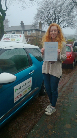 Congratulations to my daughter Ella who passed her driving test today 17th December in Buxton at the first attempt and with only 1 driver fault She was 18 on Monday so what a great birthday and Christmas present She joins that exclusive club of passing both theory and driving test first time Well done hun so proud