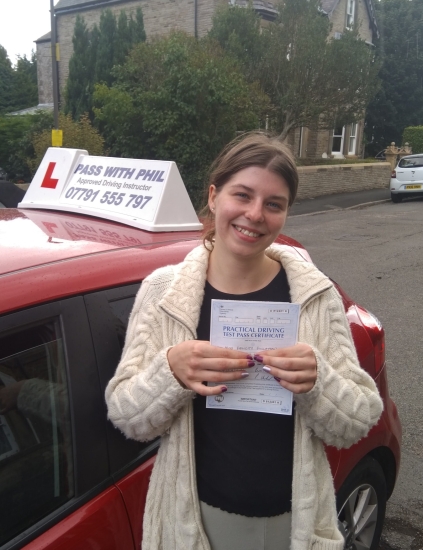 Thank you so much to Fliss (Felicity), for sending me this lovely review after passing her test with me at the first <br />
attempt. Thank you 😊<br />
Phil is an amazing driving instructor. He is very patient and always encourages you to do your best. Phil has a great personality and sense of humour and is very comfortable to be around. Phil has a great technique and will always work on finding the best 